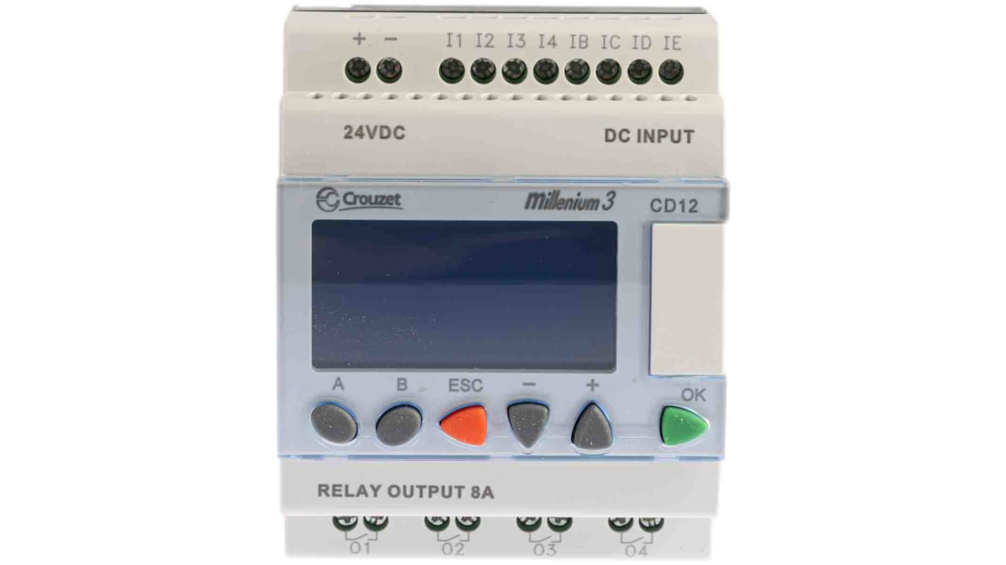 Crouzet Millenium 3 Logikmodul, 8 Eing. Relais Ausg.Typ Analog, digital Eing.Typ 24 V dc