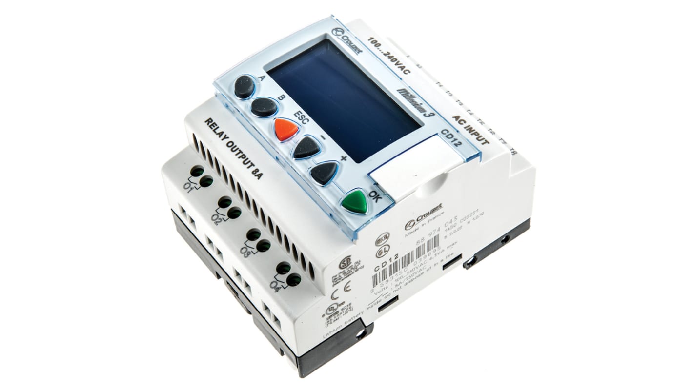 Crouzet Millenium 3 Series Logic Module, 230 V ac Supply, Relay Output, 8-Input, Analogue, Digital Input