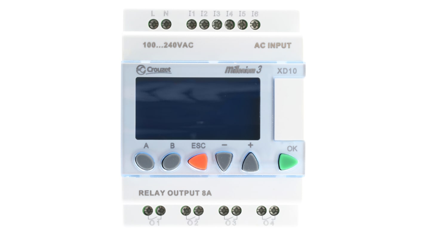 Crouzet Millenium 3 Series Logic Module, 230 V ac Supply, Relay Output, 6-Input, Digital Input