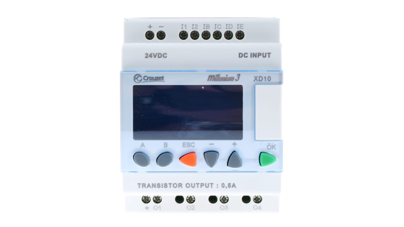 Crouzet Millenium 3 Series Logic Module, 24 V dc Supply, Transistor Output, 6-Input, Analogue, Digital Input