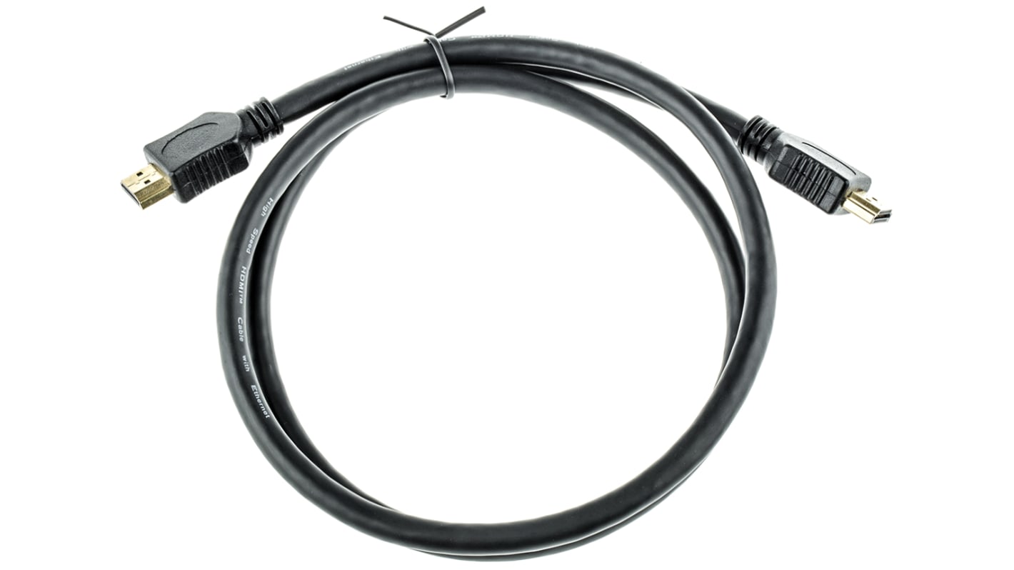 RS PRO HDMI Cable, 1m Black