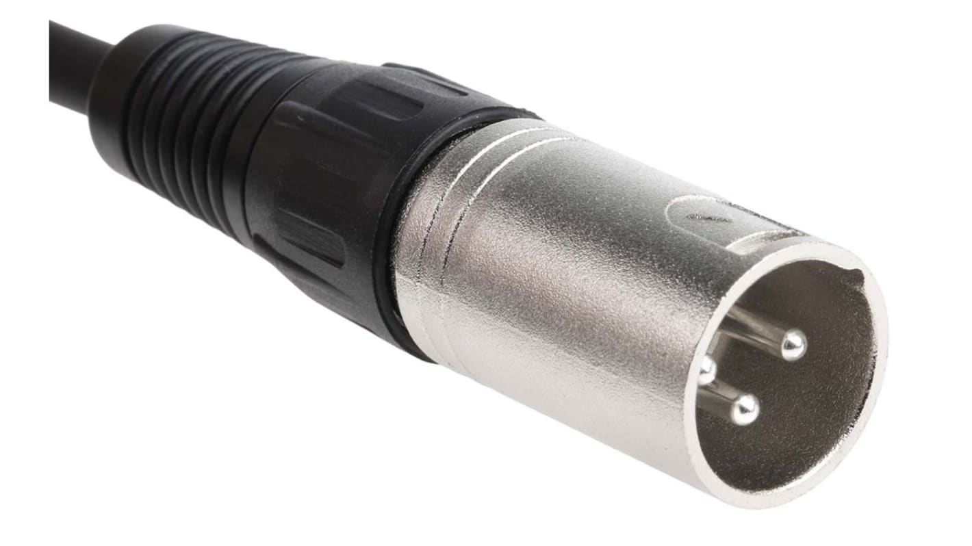 RS PRO Female 3 Pin XLR to Male 3 Pin XLR  Cable, Black, 5m