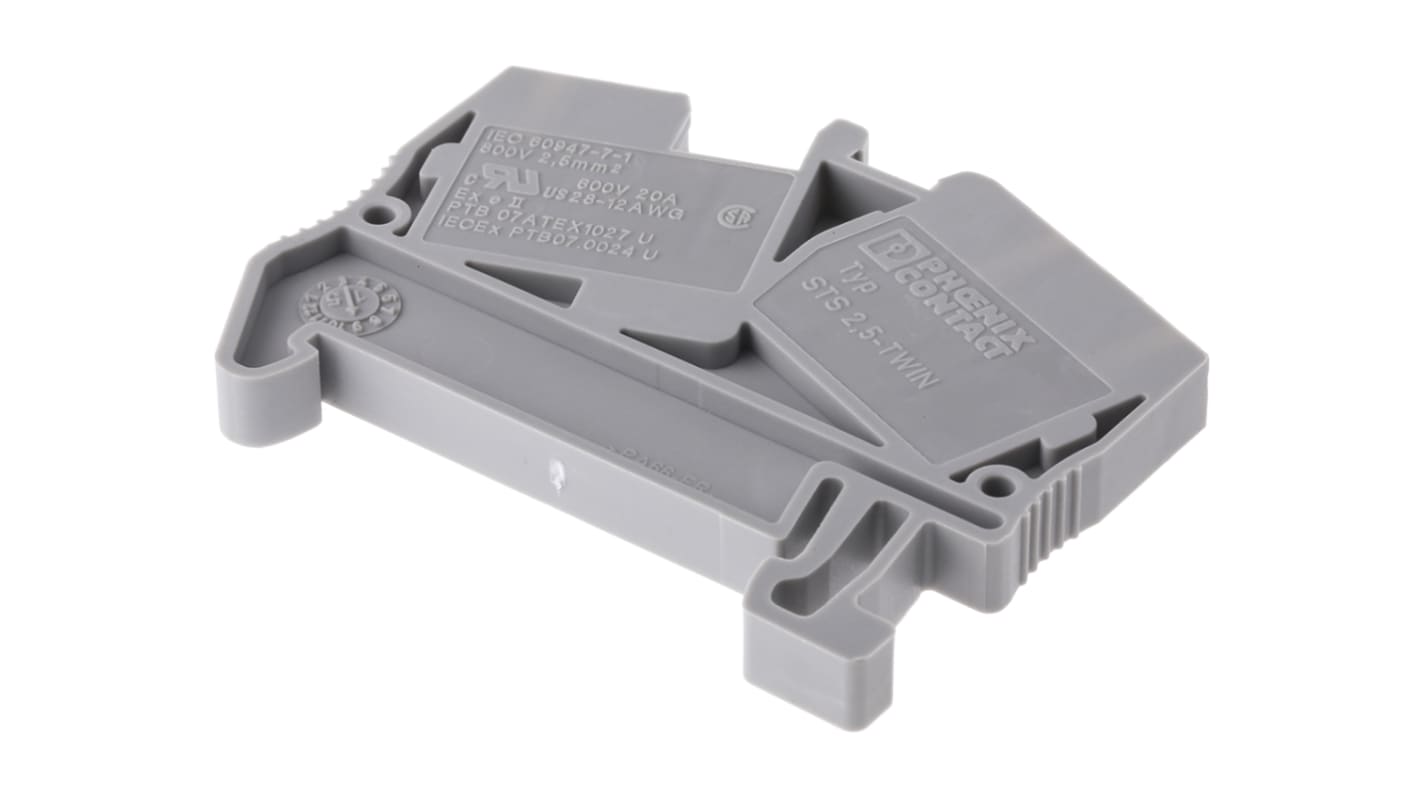 Phoenix Contact 3031720 STS 2.5-TWIN Series Grey, 0.08 → 4mm², Single-Level, Spring Clamp Termination