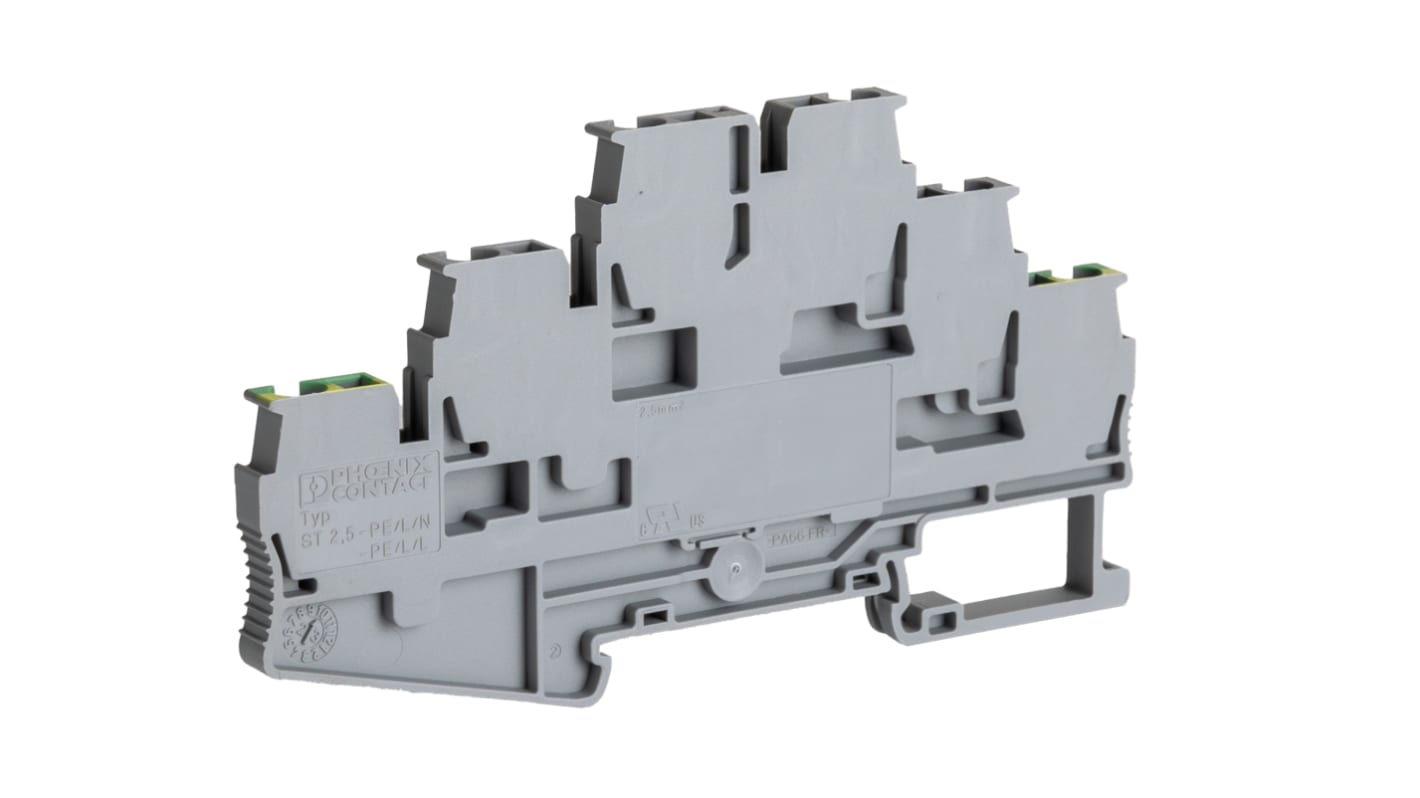 Morsettiera a livelli multipli Phoenix Contact, Grigio, livello Triplo, 24A