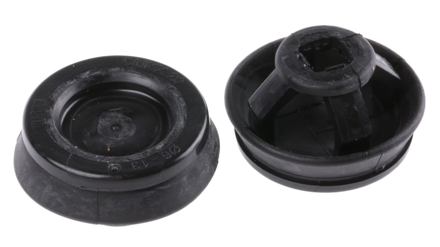 WISKA CLIXX Black Polypropylene, Thermoplastic 20mm Cable Grommet for 6 → 13mm Cable Dia. CLIXX M20/B