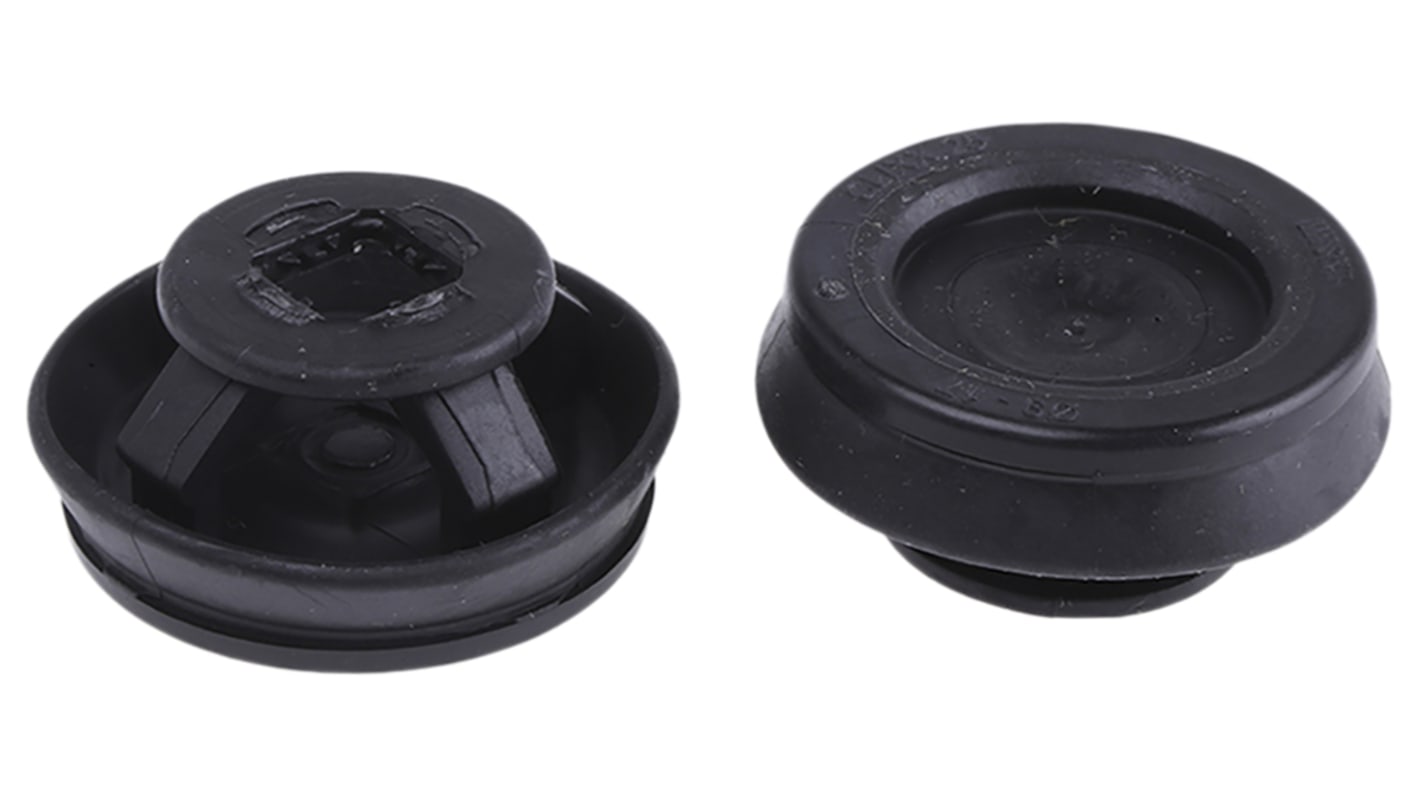 WISKA Black Polypropylene, Thermoplastic 25mm Cable Grommet for 9 → 17mm Cable Dia.