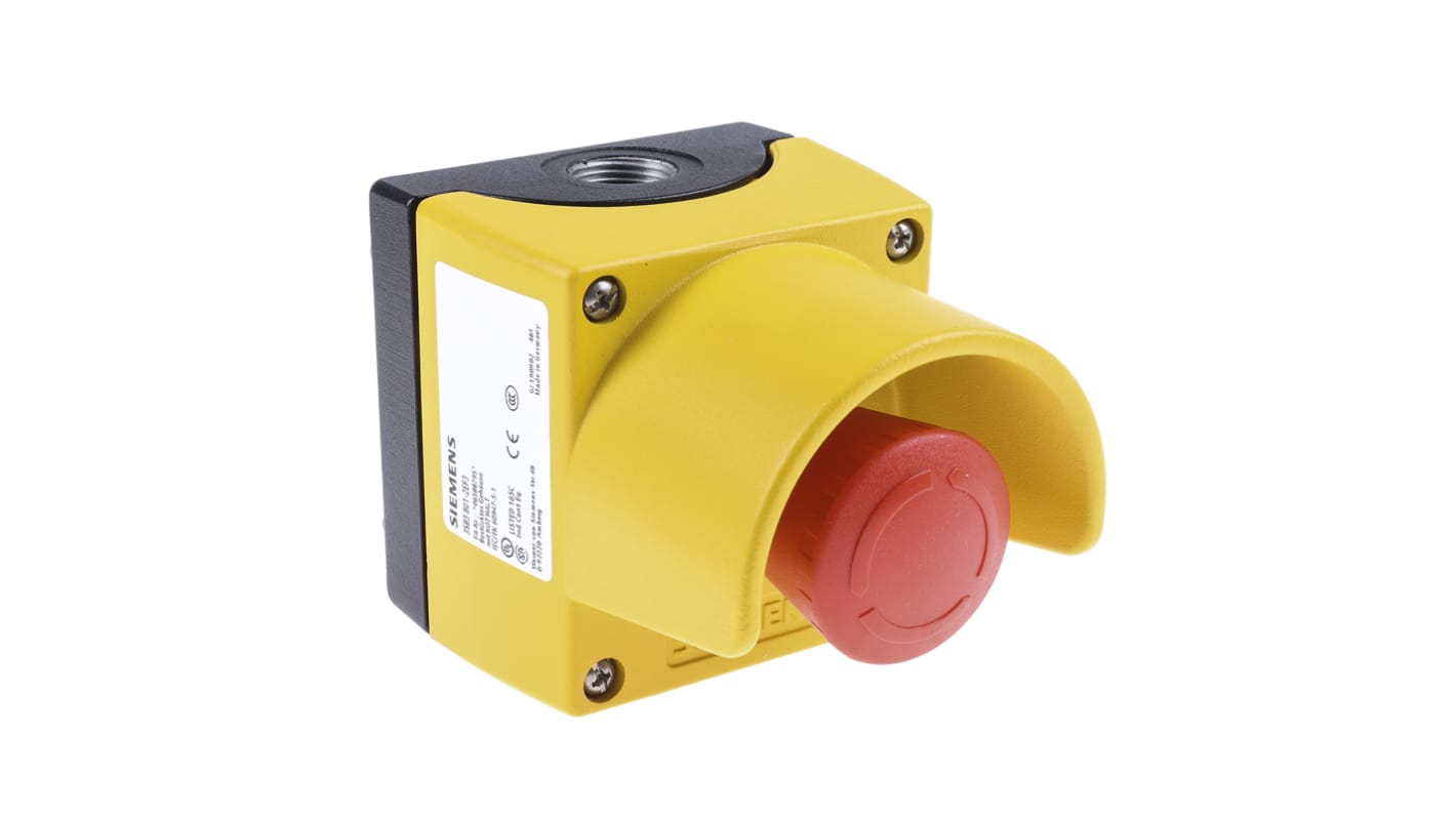 Siemens Emergency Stop Push Button, Surface Mount, 2NC, IP67