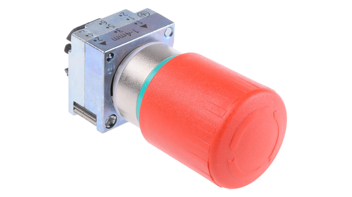 Siemens Signum Series Emergency Stop Push Button, Panel Mount, 16mm Cutout, IP67