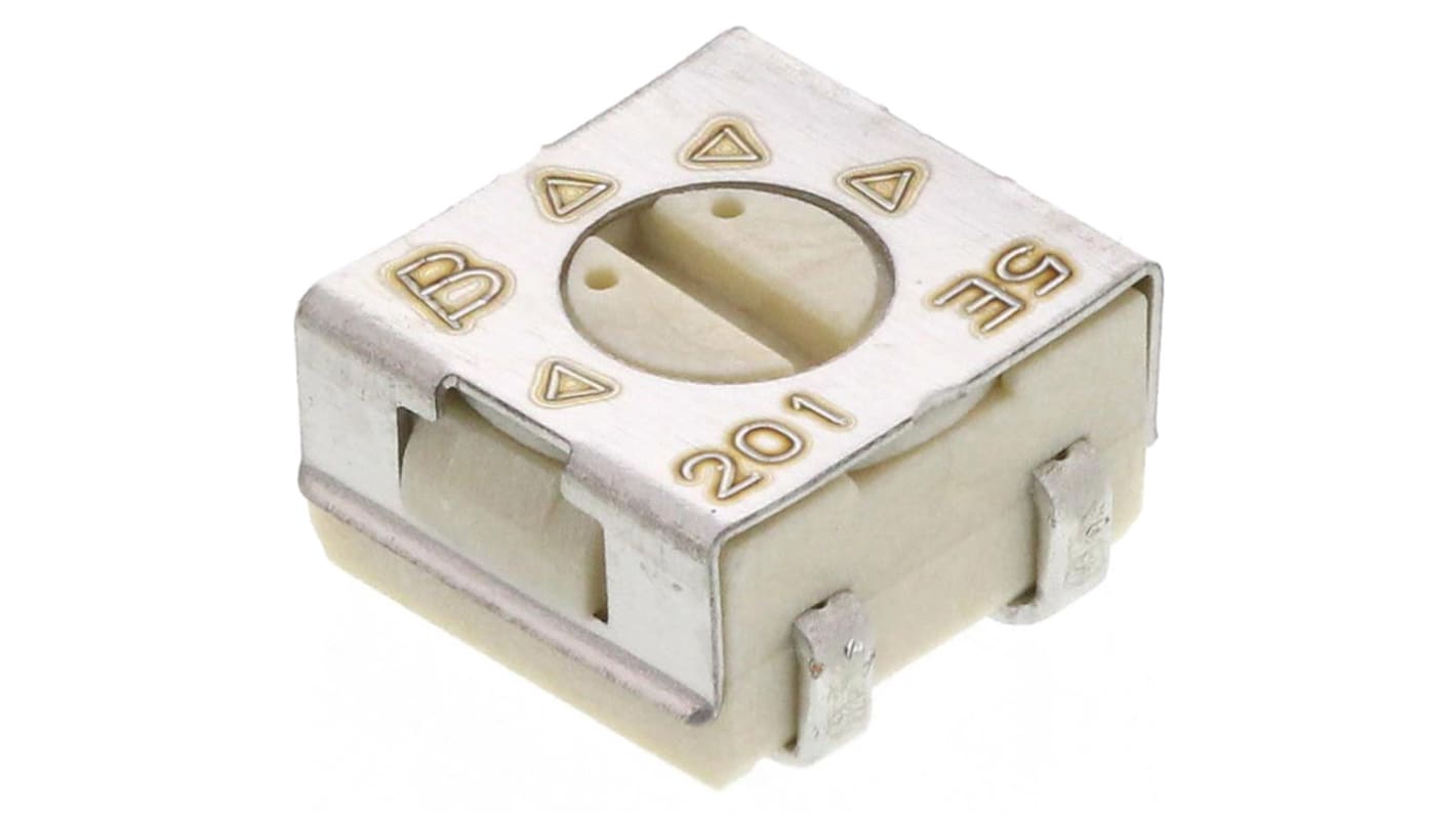 200Ω, SMD Trimmer Potentiometer 0.25W Top Adjust Bourns, 3314