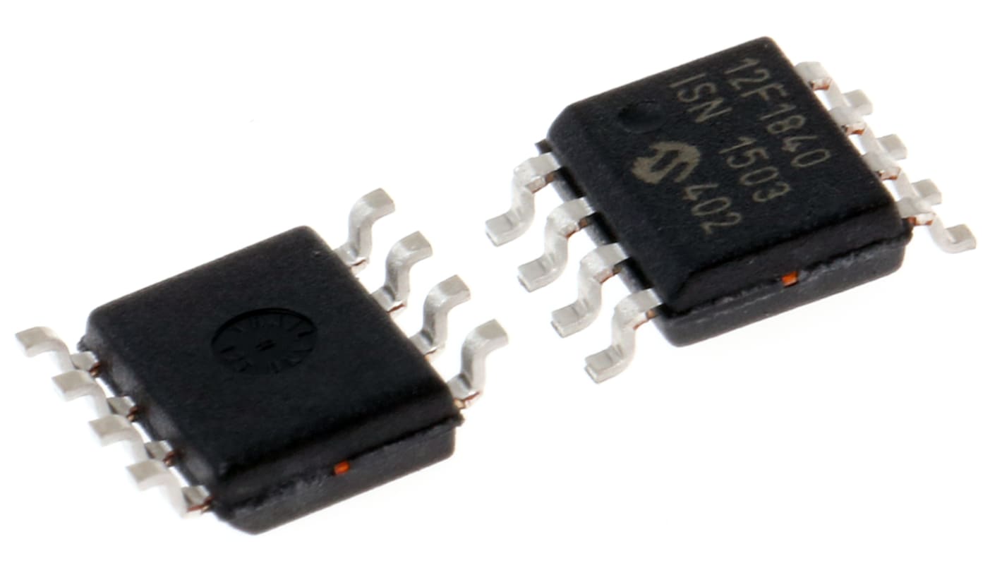 Microchip PIC12F单片机, PIC内核, 8针, SOIC, 最大32MHz, 7 kB 闪存, 256 B RAM
