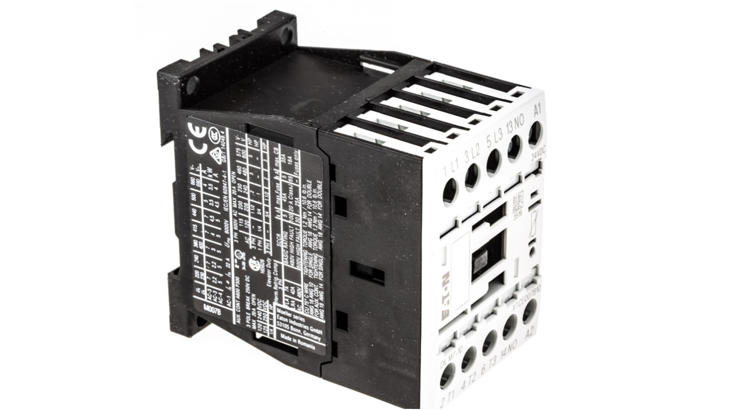 Eaton xStart Contactor, 24 V dc Coil, 3-Pole, 7 A, 3 kW, 3NO, 400 V ac