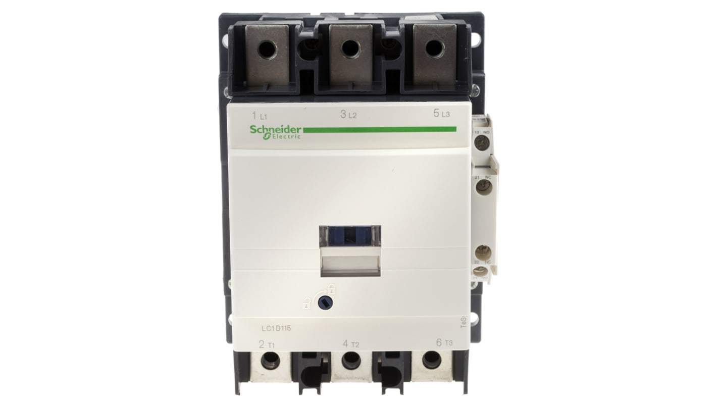 Stycznik 48 V ac Schneider Electric styki: 3 115 A 3NO Końcówka oczkowa LC1D1156E7