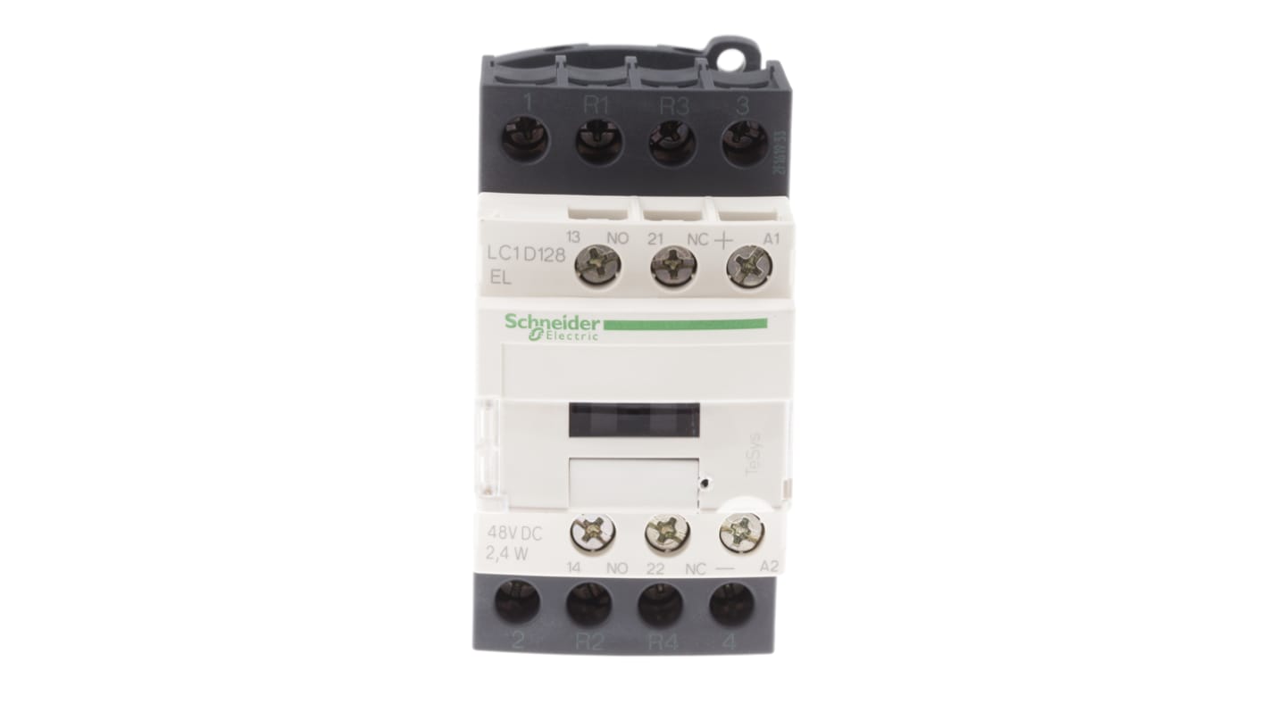 Schneider Electric TeSys D LC1D Contactor, 48 V dc Coil, 4-Pole, 25 A, 2NO + 2NC, 690 V ac/dc