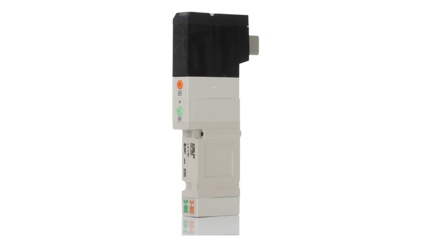 SMC 2 x 3/2 Pneumatic Solenoid Valve - Solenoid/Pilot SV1000 Series 24V dc