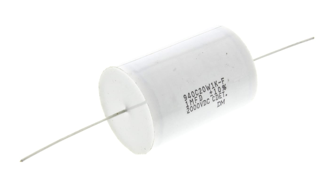 Cornell-Dubilier 940C Polypropylene Film Capacitor, 2kV dc, ±10%, 1μF, Through Hole