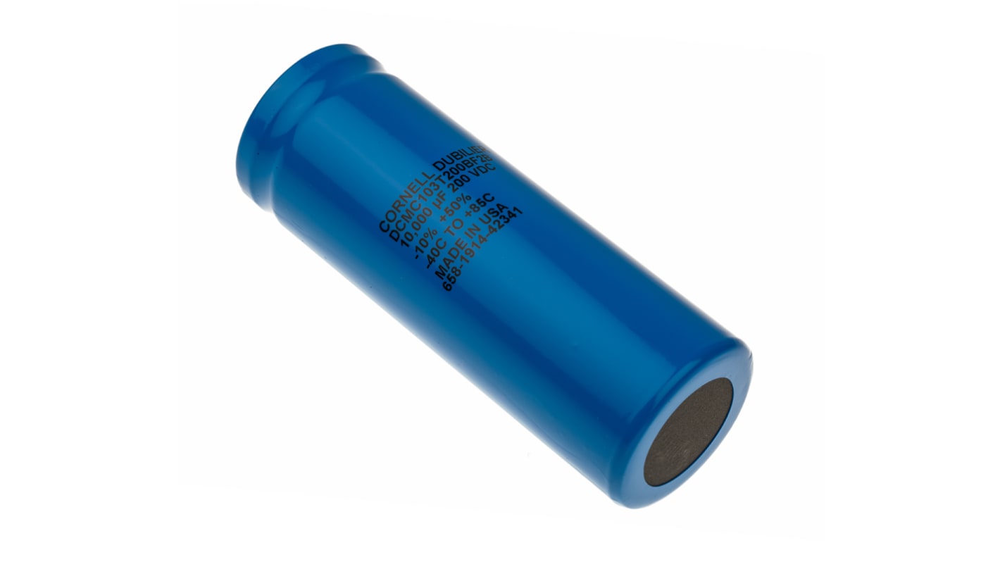 Cornell-Dubilier 10000μF Aluminium Electrolytic Capacitor 200V dc, Screw Terminal - DCMC103T200BF2B