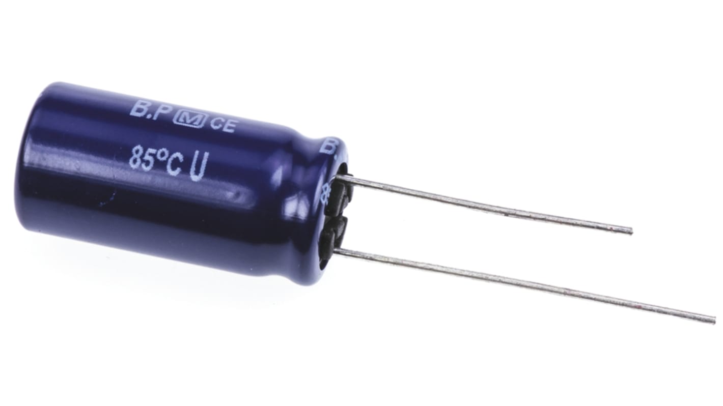 Panasonic HD, THT Aluminium-Elektrolyt Kondensator 1000μF ±20% / 10V dc, Ø 10mm x 12.5mm, bis 105°C