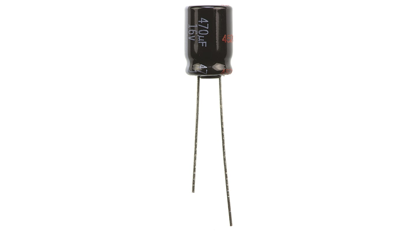 Panasonic 470μF Aluminium Electrolytic Capacitor 16V dc, Radial, Through Hole - EEUHD1C471