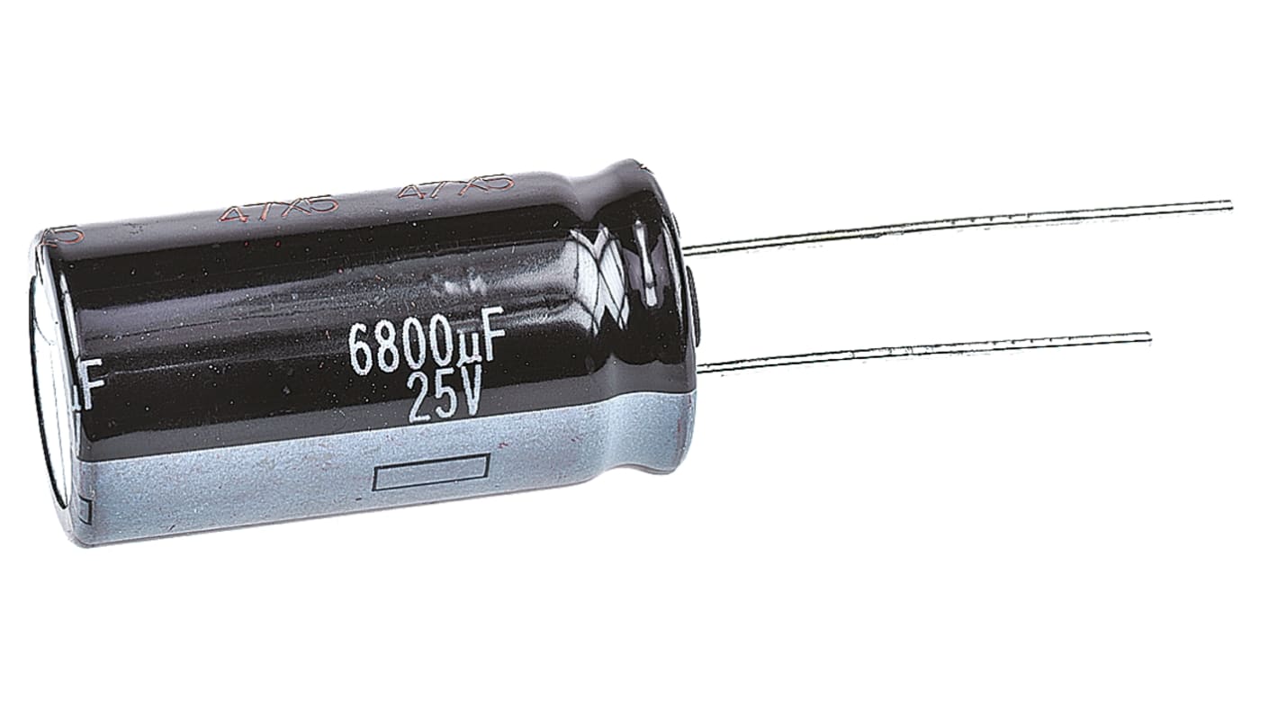 Condensateur Panasonic série HD RADIAL, Aluminium électrolytique 6800μF, 25V c.c.
