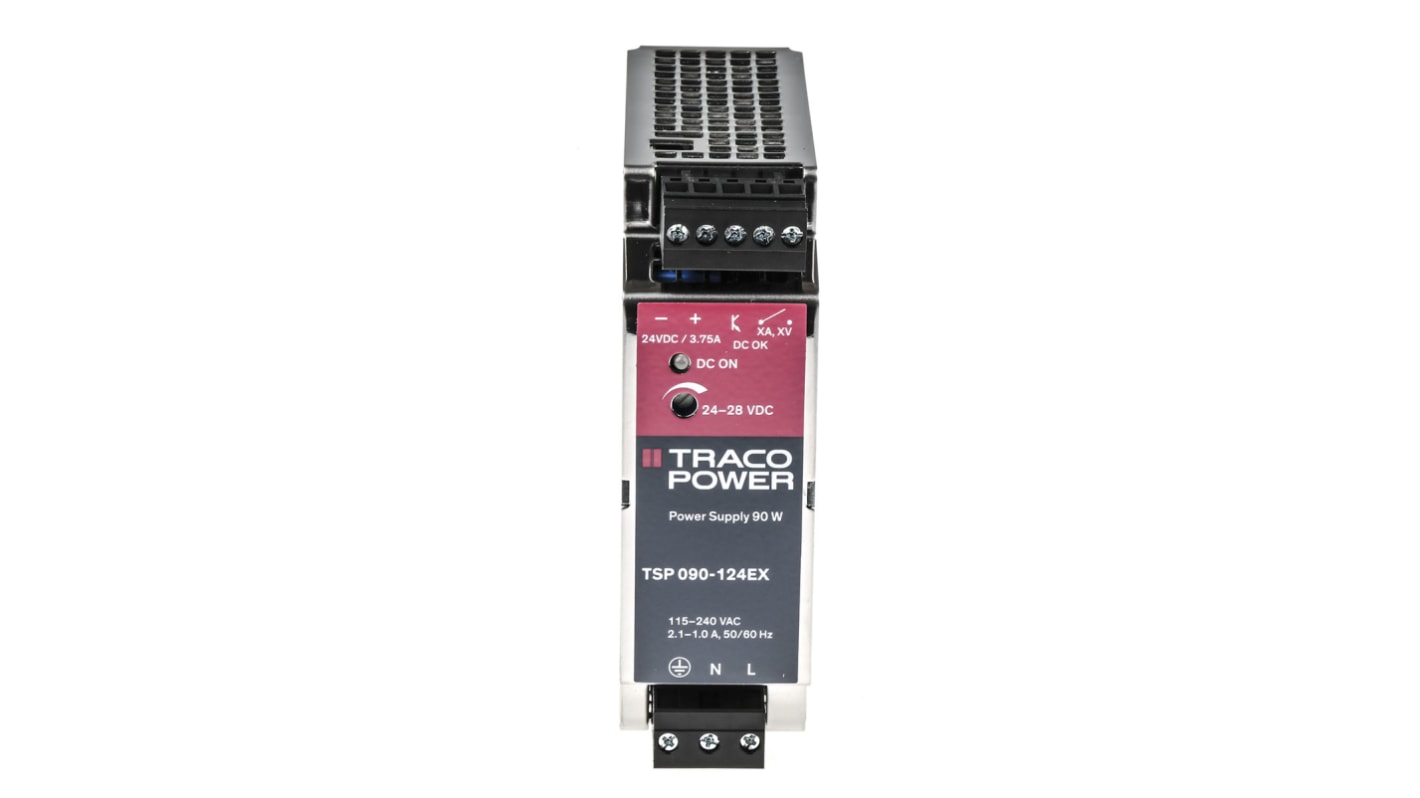 TRACOPOWER TSP Switched Mode DIN Rail Power Supply, 85 → 264 V ac / 100 → 300V dc ac, dc Input, 24V dc dc