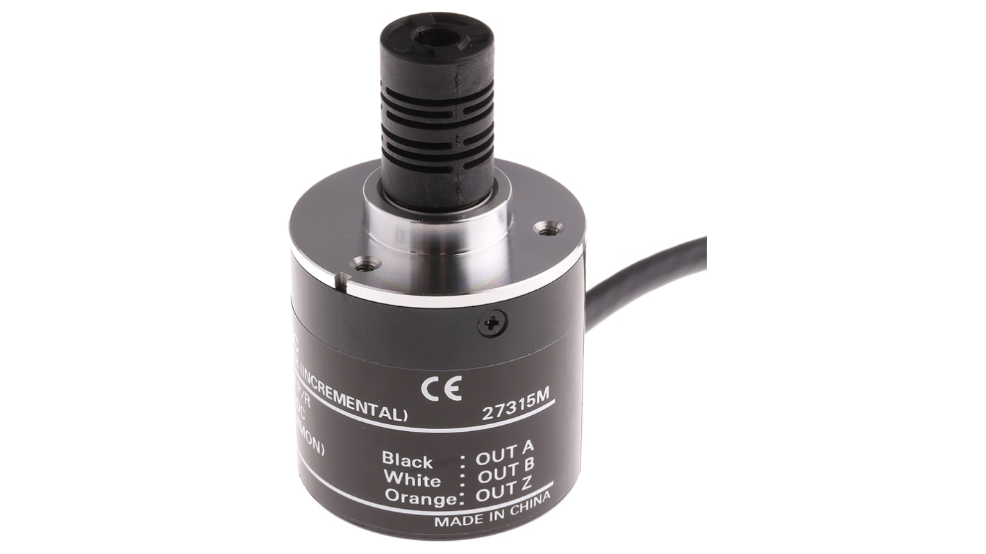 Omron E6B2 Inkremental Drehgeber Inkremental 360/U, 6000U/min, 5 → 24 Vdc, NPN, Open Collector Vollwelle mit Ø