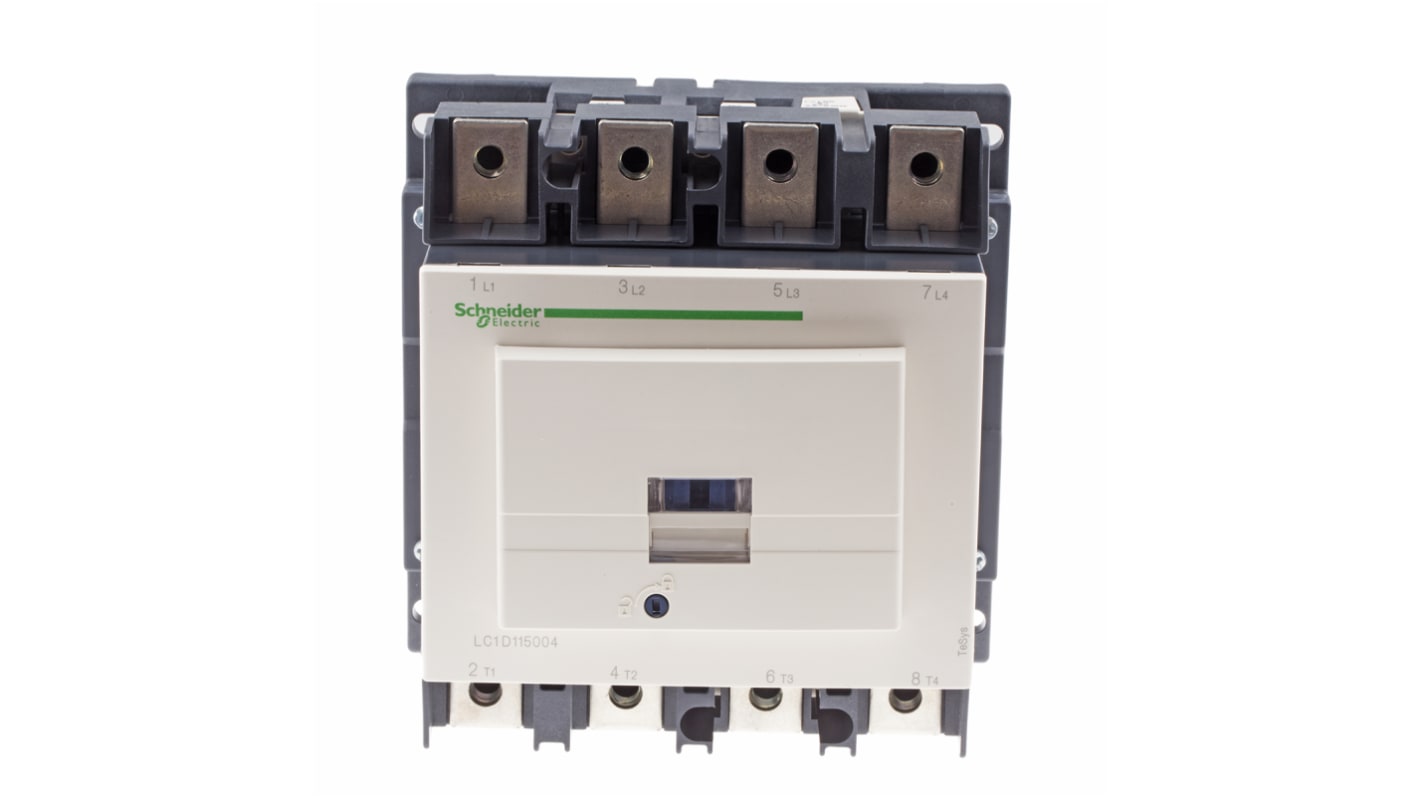 Schneider Electric TeSys D LC1D Contactor, 24 V ac Coil, 4-Pole, 115 A, 4NO, 1 kV ac, 690 V dc
