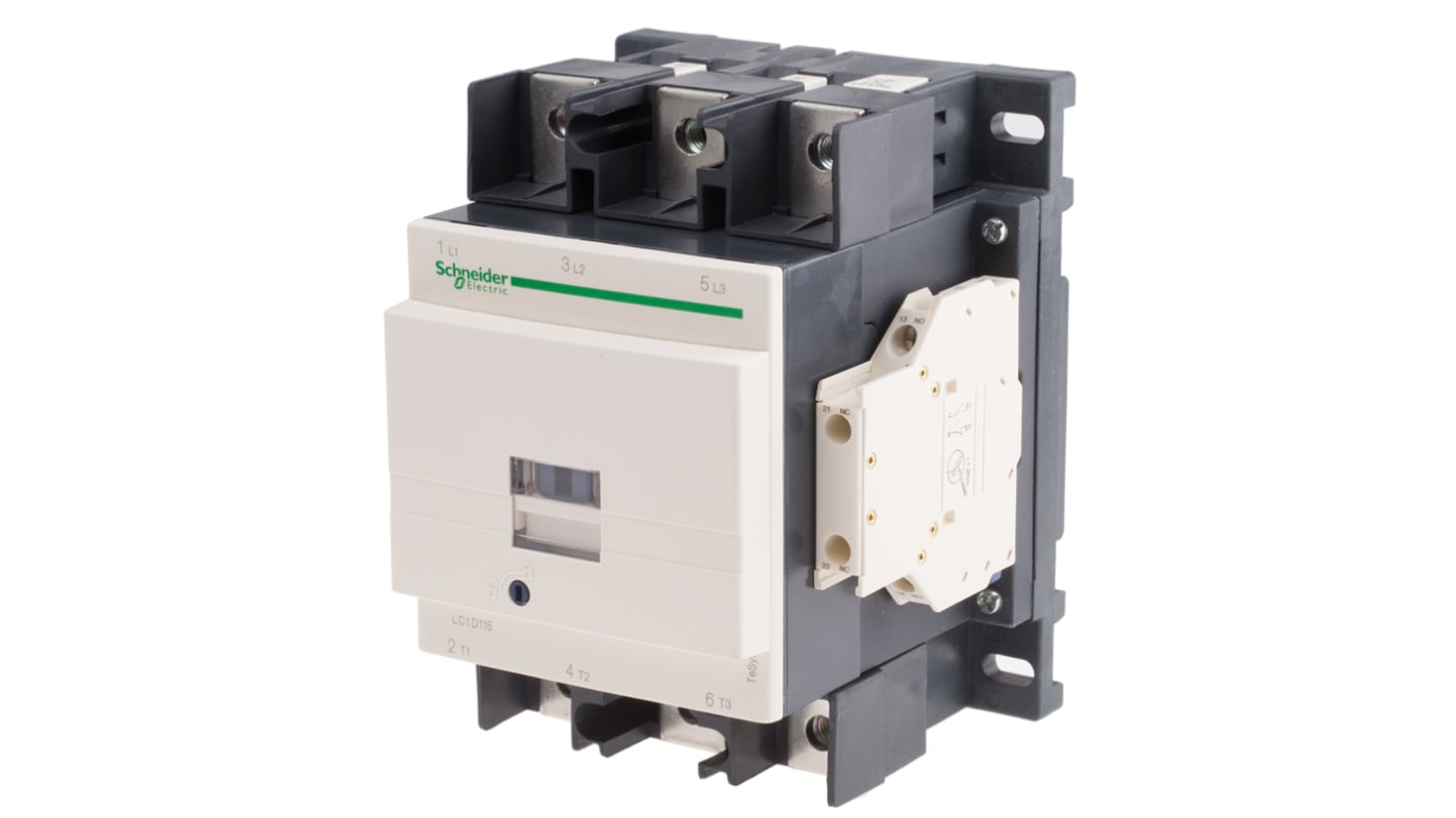 Schneider Electric TeSys D LC1D Leistungsschütz 400 V ac-Spule, 3 -polig , 1 kV ac, 690 V dc / 115 A 3 Schließer