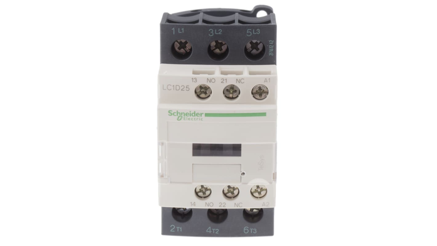 Schneider Electric TeSys D LC1D Leistungsschütz 400 V ac-Spule, 3 -polig , 690 Vac/dc / 25 A 3 Schließer 2-Hilfskontakte