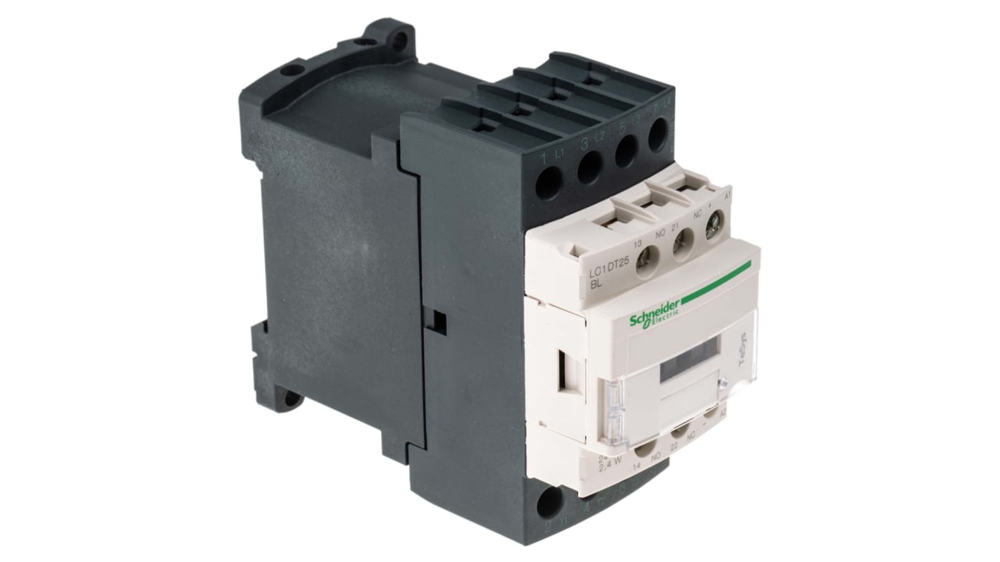 Schneider Electric TeSys D LC1D Contactor, 24 V dc Coil, 4-Pole, 25 A, 4NO, 690 V ac/dc