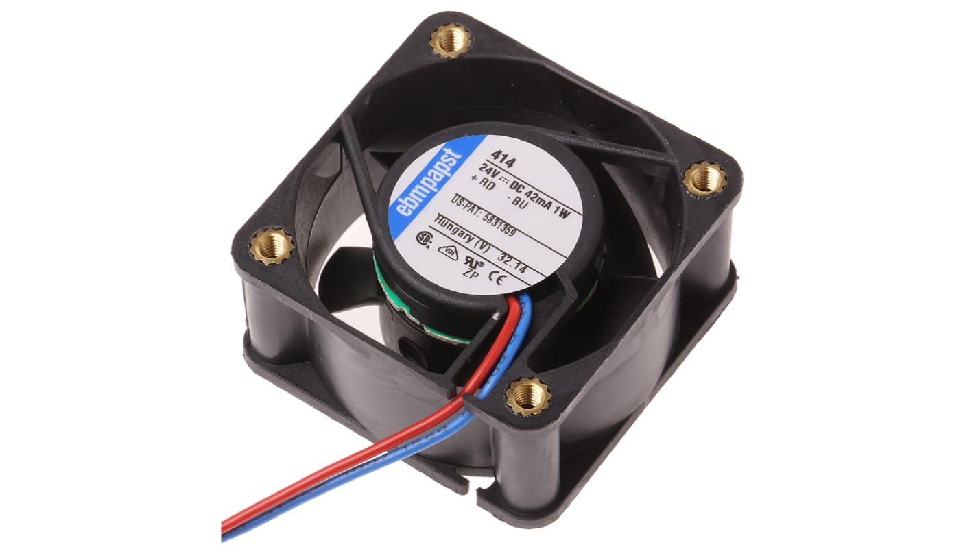 ebm-papst 400 Series Axial Fan, 24 V dc, DC Operation, 10m³/h, 1W, 40 x 40 x 20mm
