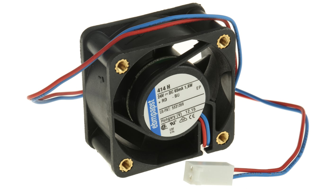 Ventola assiale in c.c. ebm-papst 400, 13.5m³/h, 24 V dc, 40 x 40 x 20mm