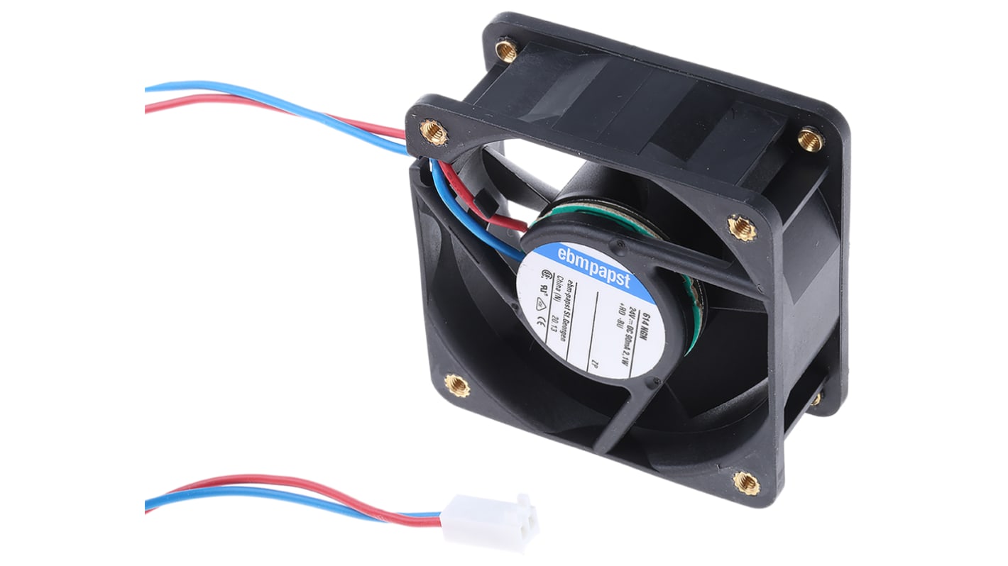 ebm-papst 600 N Series Axial Fan, 24 V dc, DC Operation, 41m³/h, 2.1W, 60 x 60 x 25mm