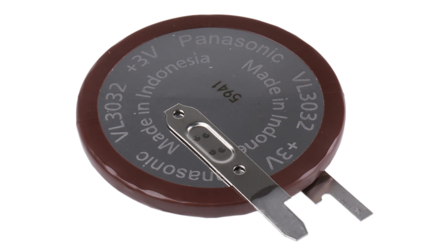 Batteria a bottone ricaricabile Panasonic, 3V, 100mAh, Litio Pentossido di vanadio