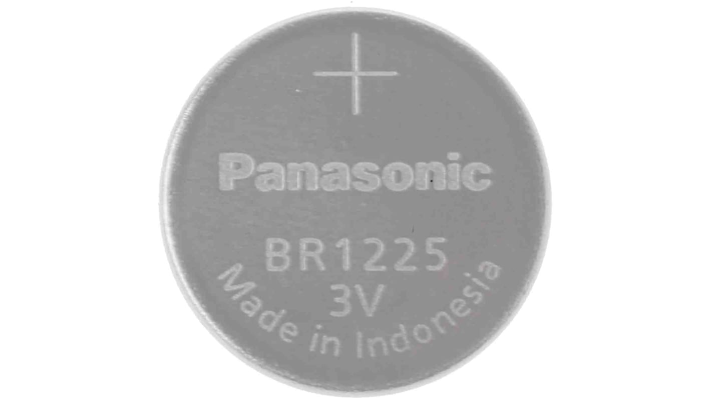 Panasonic BR1225 Button Battery, 3V, 12.5mm Diameter