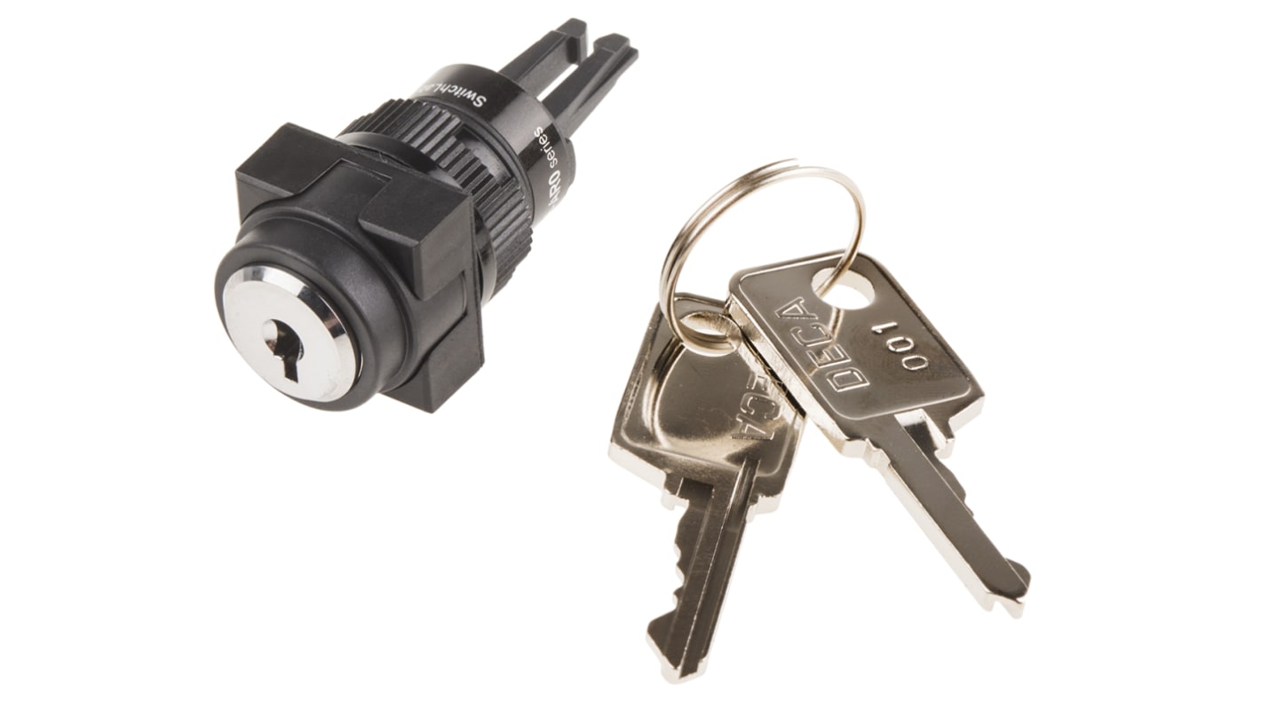 RS PRO 2-position Key Switch Head, Latching, 16mm Cutout