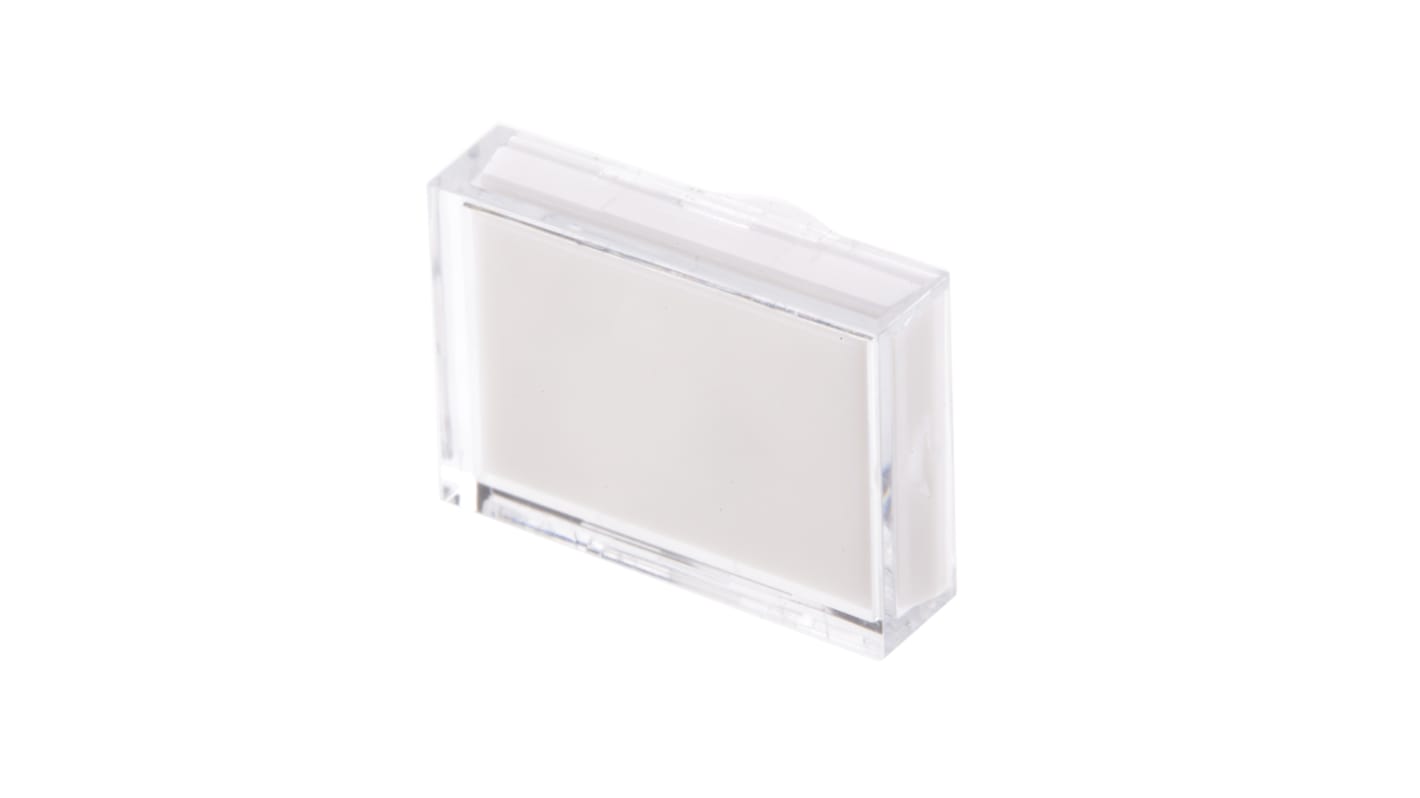 RS PRO White Rectangular Push Button Lens for Use with ADA16 Series