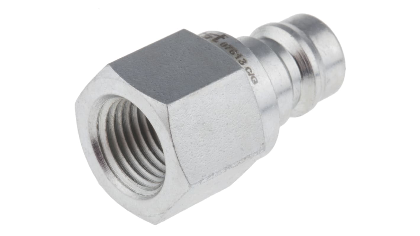 RS PRO Steel Male Hydraulic Quick Connect Coupling, BSP 1/4 Male