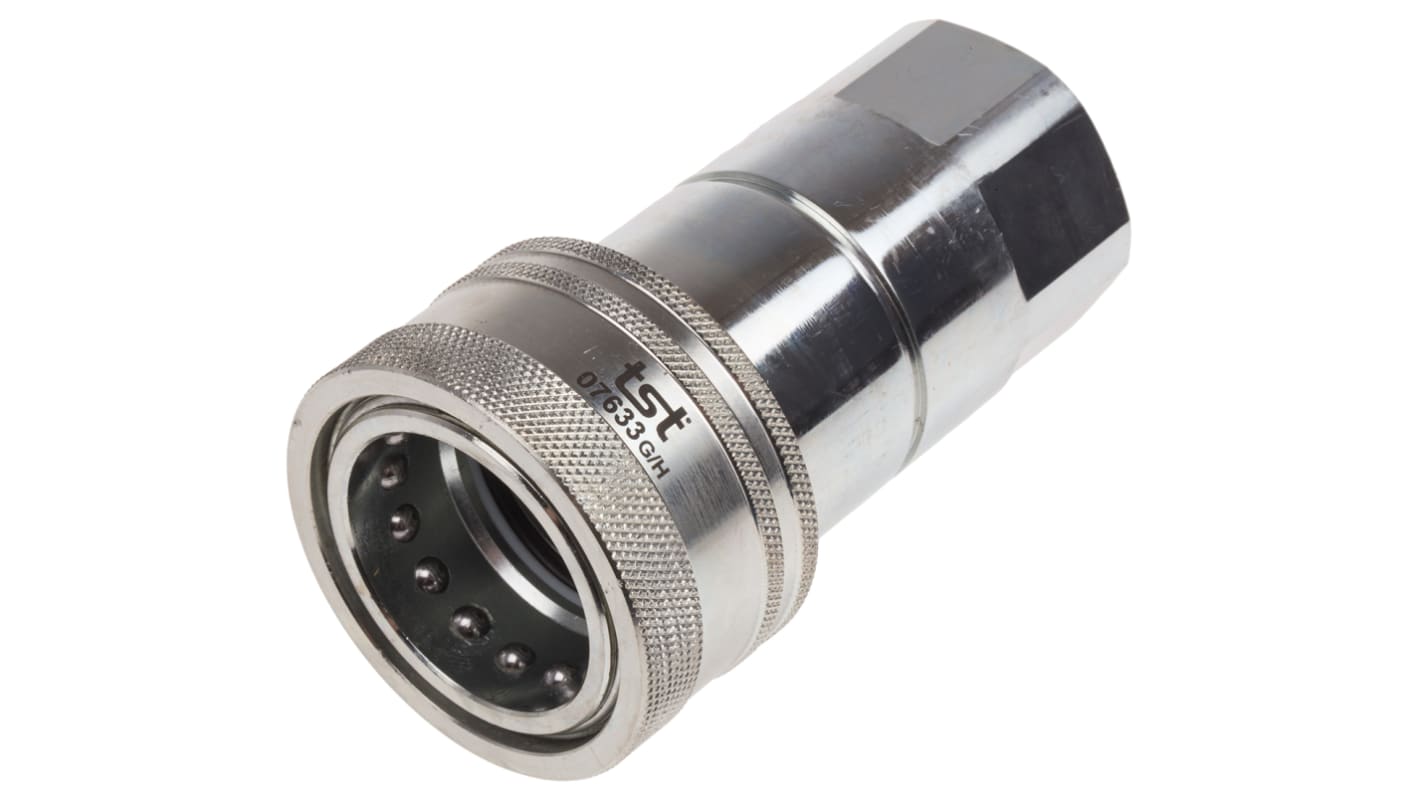 RS PRO Steel Female Hydraulic Quick Connect Coupling, BSP 1 Female