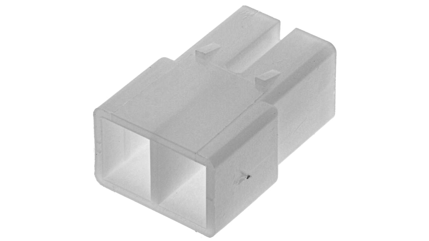 TE Connectivity, FASTIN-FASTON .250 2 Way Nylon Crimp Terminal Housing, 0.25in Tab Size, Natural