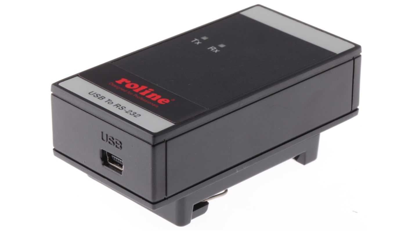 Roline RS232 USB Mini B Female to D-sub, 9 Pin Male Interface Converter