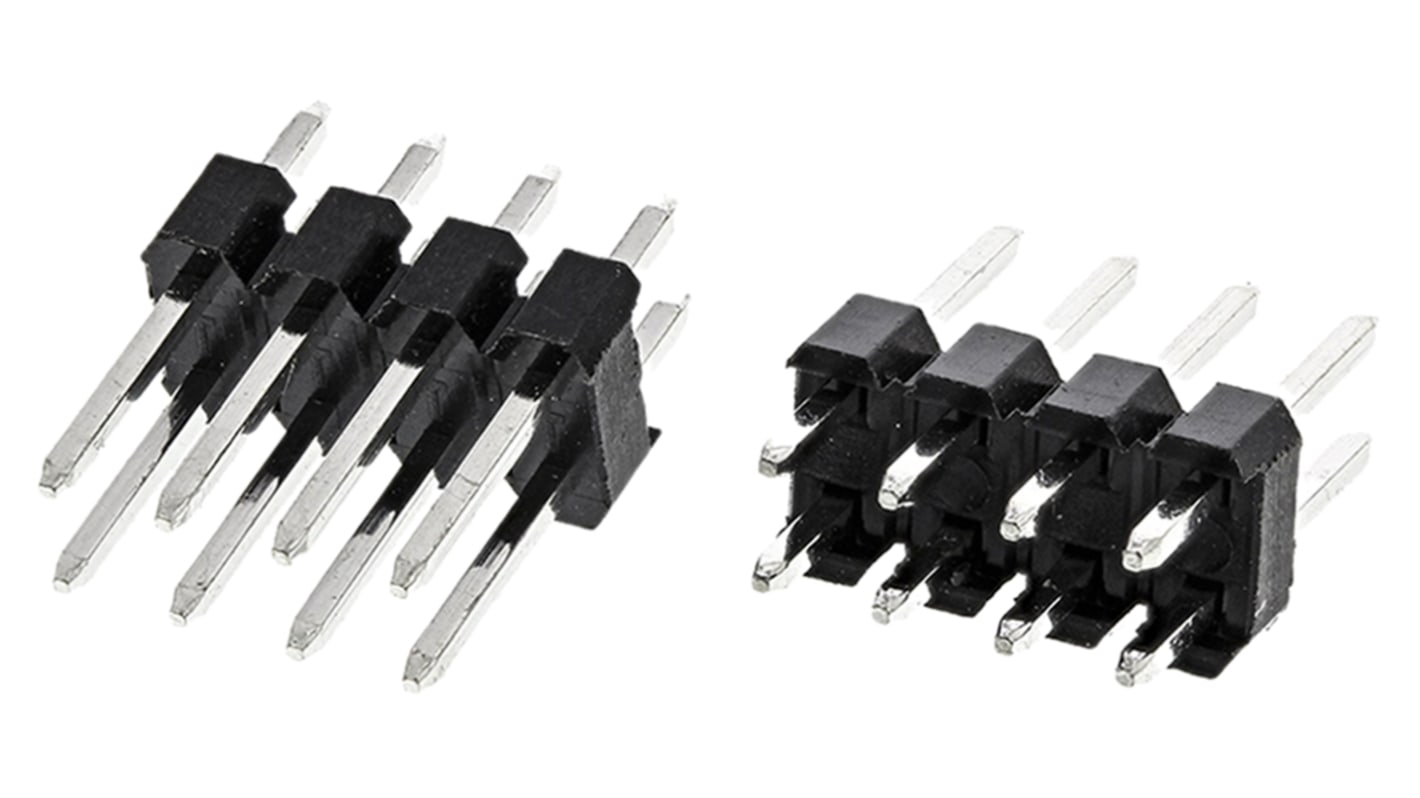 HARWIN M20 Series Straight Through Hole Pin Header, 8 Contact(s), 2.54mm Pitch, 2 Row(s), Unshrouded