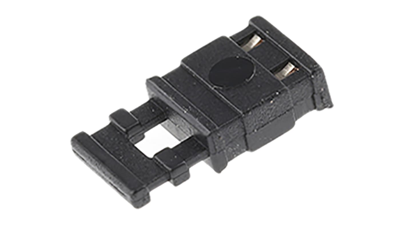 Mikroprzełącznik, Żeński, Prosty, Czarny, typ: Zamknięta góra, uchwyt do wyciągania, 2-pinowe raster: 2.54mm, Złoto