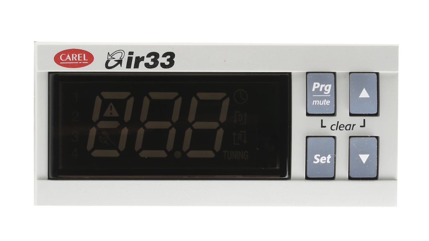 Carel IR33 Panel Mount PID Temperature Controller, 76.2 x 34.2mm, 4 Output Relay, 12 → 24 V ac, 12 → 30 V