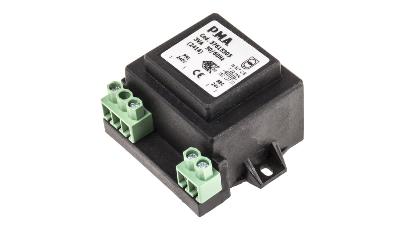 Carel 3VA 1 Output Chassis Mounting Transformer, 24V ac