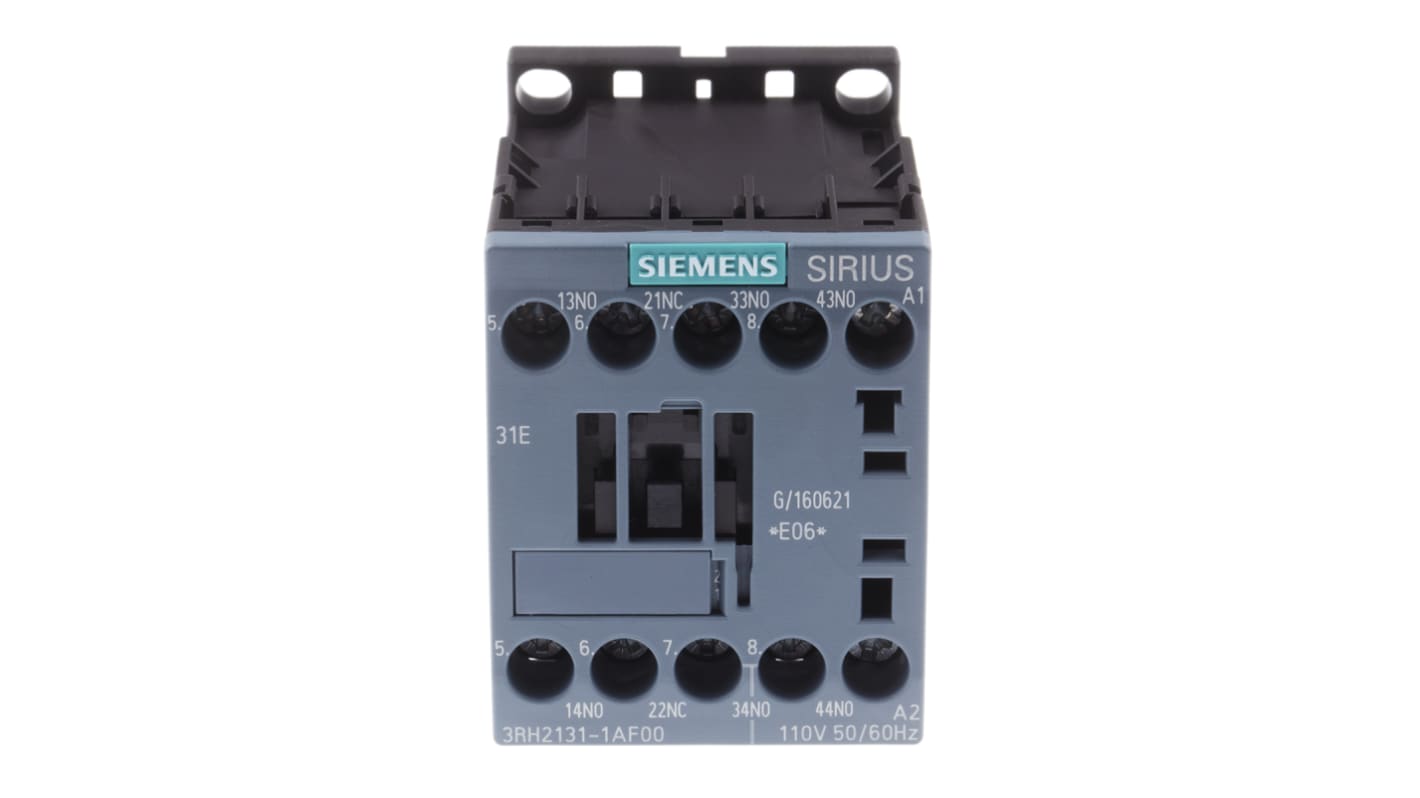 Siemens SIRIUS 3RH2 Contactor Relay, 110 V ac Coil, 4-Pole, 10 A, 3NO + 1NC, 690 V ac