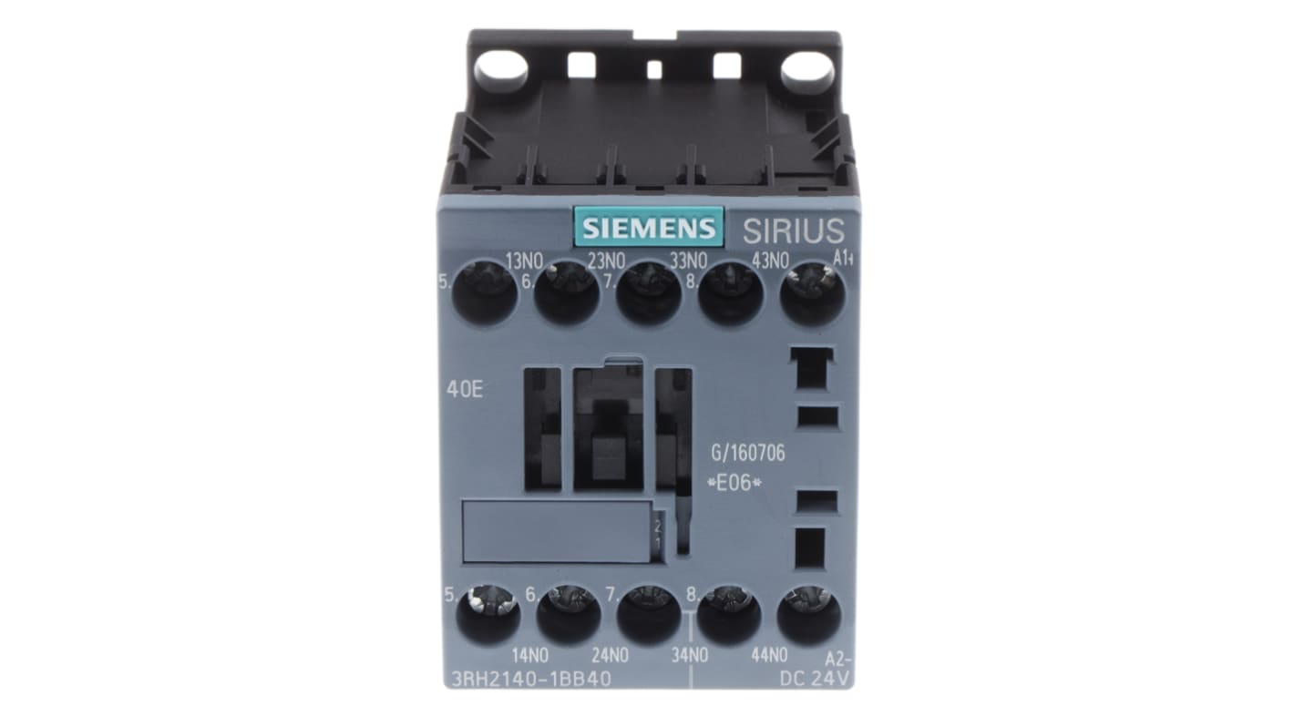 Siemens SIRIUS Innovation 3RH2 Leistungsschütz 24 Vdc-Spule, 4 -polig , 690 Vac / 10 A 4 Schließer 4-Hilfskontakte