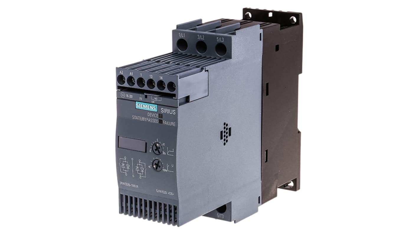 Siemens SIRIUS 3RW Soft Starter, , 11 kW, 400 V ac, 3 Phase, IP20