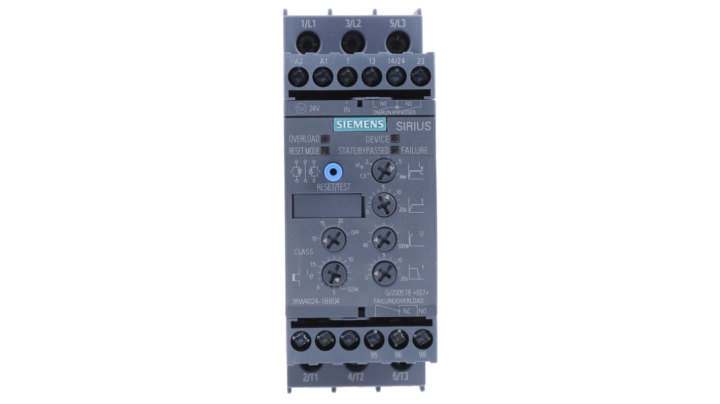 Siemens SIRIUS 3RW Soft Starter, , 5.5 kW, 400 V ac, 3 Phase, IP20