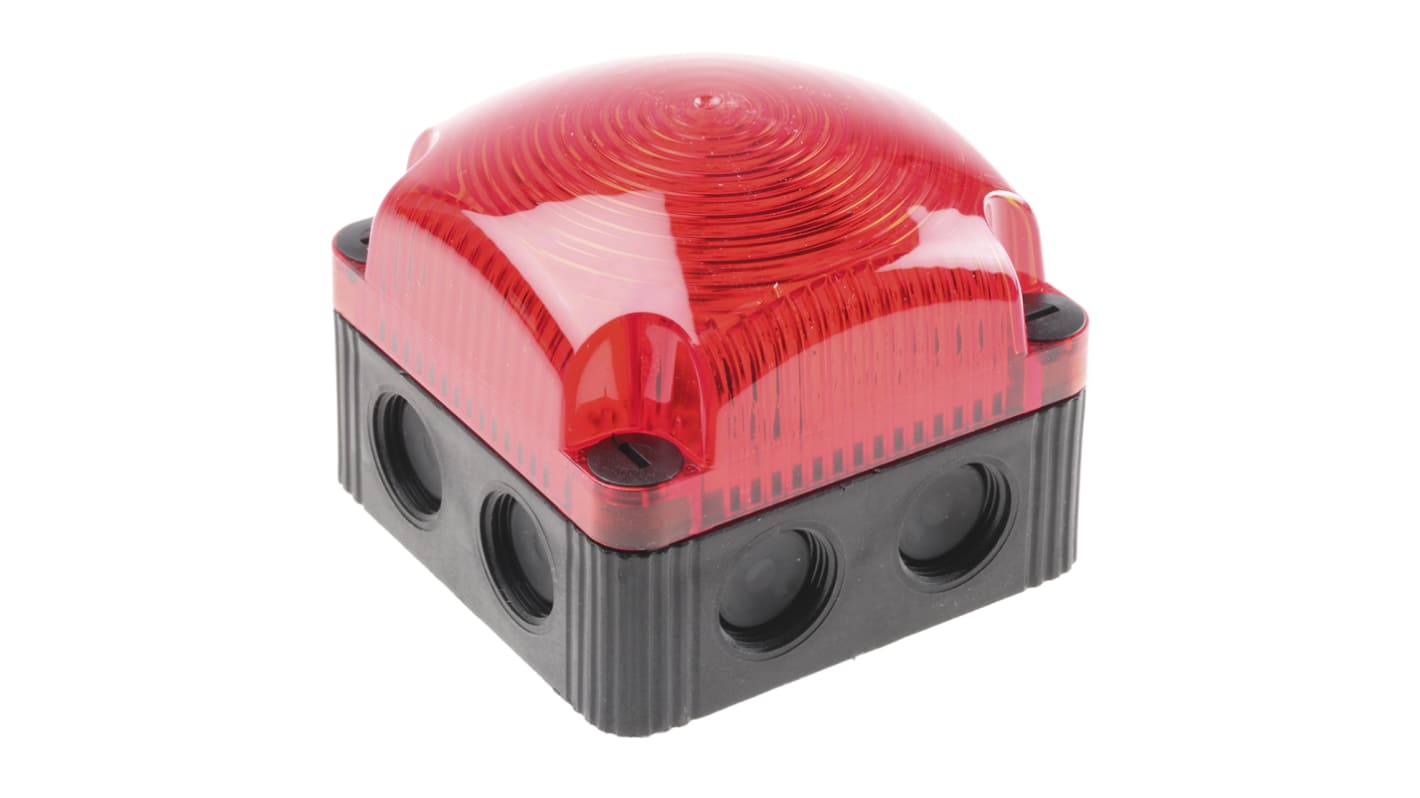 Werma BWM 853 Series Red Double Flashing Beacon, 115 → 230 V ac, Surface Mount, Wall Mount, LED Bulb, IP66, IP67