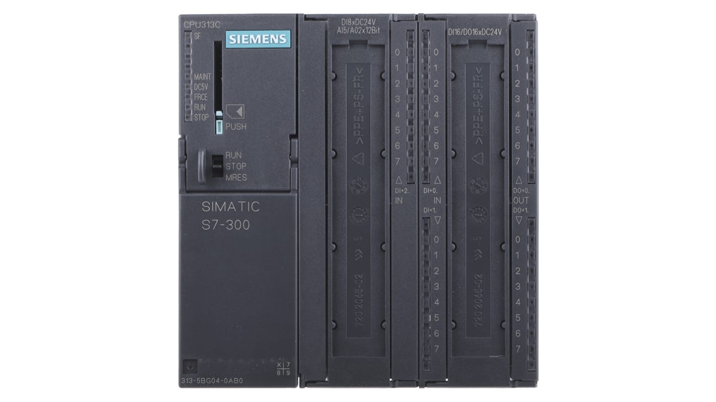 Siemens SIMATIC S7-300 Series PLC CPU, 24 V dc Supply, Analogue, Digital Output, 28 (24 Digital, 4 Analogue)-Input,